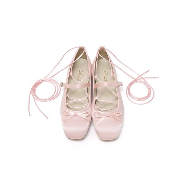 앨리스 스트링 플랫 슈즈 (핑크)
