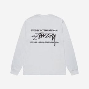 스투시 스무스 인터내셔널 롱슬리브 티셔츠 화이트 Stussy Smooth International LS T-Shirt Whi