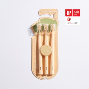 [무케] 유키위_마그네틱 항균 칫솔 3pcs (크림버터 / 패드포함) 자석칫솔 초 미세모
