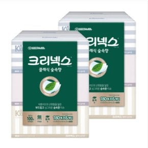 크리넥스 클래식 숲속향 180매 6입 x 2팩 각티슈 미용티슈