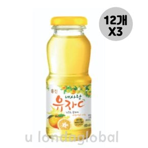 웅진 내사랑유자C 유자차 음료 180ml 12개입 3세트