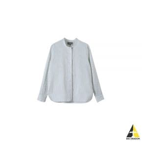 24 BUTTON THROUGH COLLARLESS SHIRT - white PALE GREEN (WOSH0259S24KBN WXG)