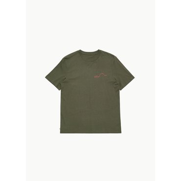 샵아모멘토 블레스 25FW Multi Collection V T-Shirt, Khaki Brown / Red