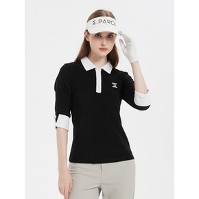 Black Mascara Polo Top