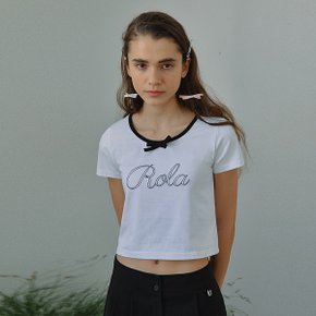 ROLA RIBBON NECK HALF T-SHIRTS WHITE