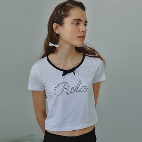 ROLA RIBBON NECK HALF T-SHIRTS WHITE