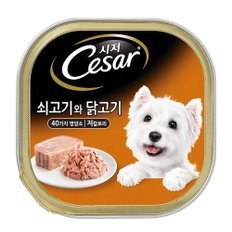 시저 캔 쇠고기와 닭고기 100g