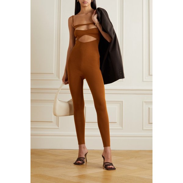 제이넵 아르샤이 Cutout Stretch-knit Jumpsuit 브라운 43769801095765619