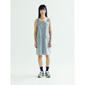 SUSPENDER MIDI DRESS _ GRAY