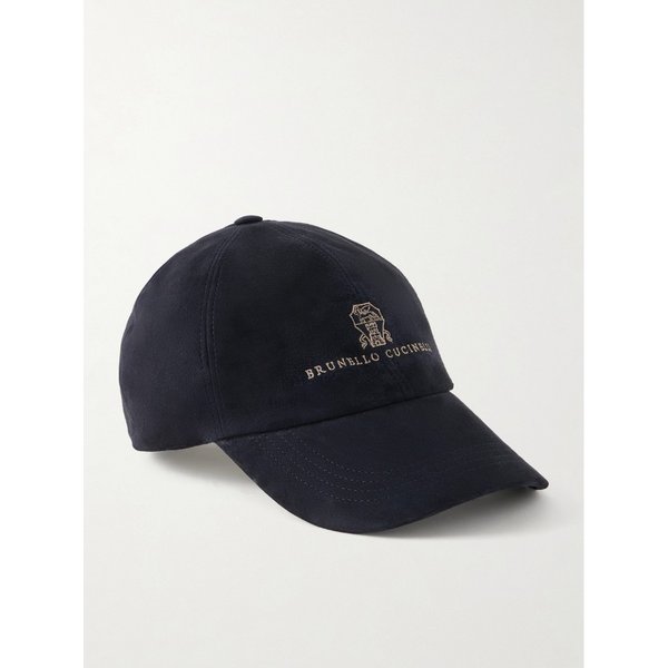 브루넬로쿠치넬리 로고 자수 스웨이드 캡 46376663162997951