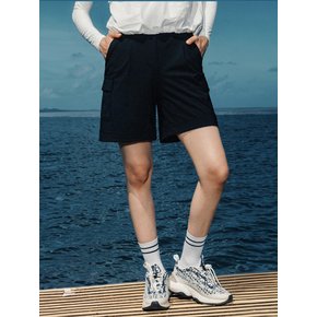 Cool tension half pants (black)