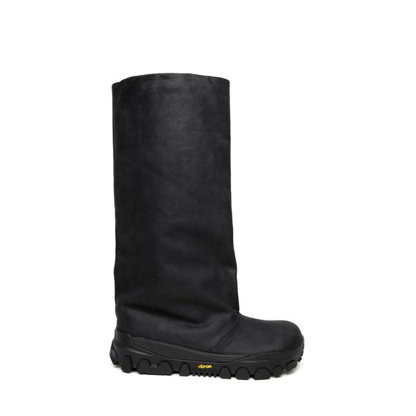 VIBRAM GRUNGE LEATHER BOOTS BLACK