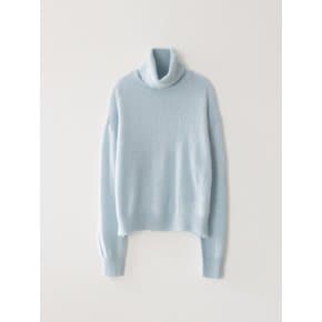 Kid mohair turtle neck knit (Sky blue)