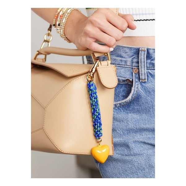 록산느 애슐린 더 해피 골드톤 에나멜 코드 백 참 블루 46376663162892673