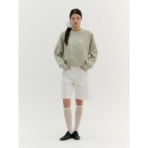 FLOWER ROUND SWEATSHIRT (natural green)