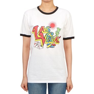 와일드동키 여성 반팔티셔츠 T LAS VEGAS WHITE BLACK W