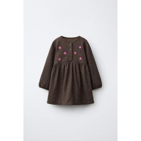 ZARA 자라 키즈 텍스쳐드 엠브로이더드 자수 드레스 원피스 초콜릿 5767629717 5767629 1429170