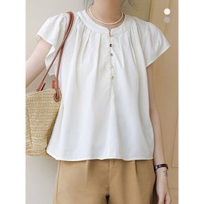 두잇 버튼 장식 핀턱 블라우스_P397894892