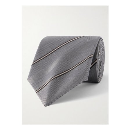 부르넬로쿠치넬리 브루넬로쿠치넬리 스트라이프 실크 헤링본 타이 8cm 46376663162901817