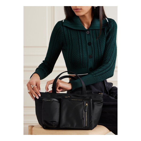 가죽 트리밍 토트 백 블랙 1647597336931393