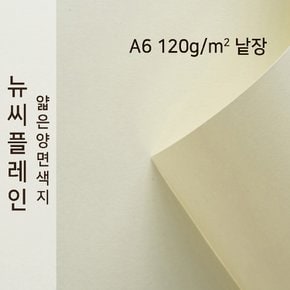 종이문화 뉴씨플레인 얇은 양면색상지 120g A6 No.01 크림 낱장 1매 색지