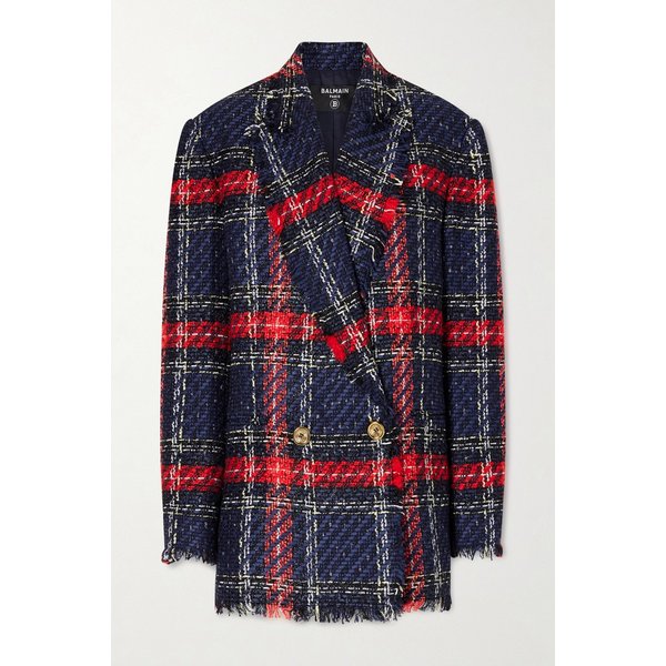 멀티 프린지 체크 트위드 재킷 46376663162945926