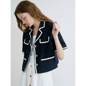 S Trimming Half Summer Jacket_Navy