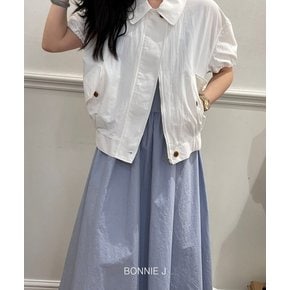 보니제이 바스락 셔츠자켓 집업 밑단 스트링 크롭숏자켓 3color