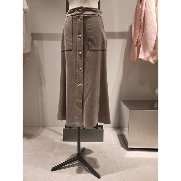 [여주점] 유니 스웨이드 버튼 업 스커트(SASK10441)