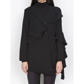 ASYMMETRY RUFFLE BLAZER