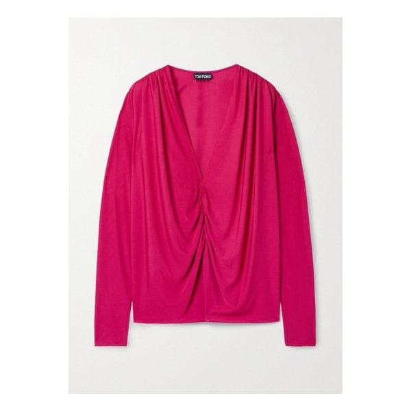 Ruched Jersey Top 푸시아 42247633208084236