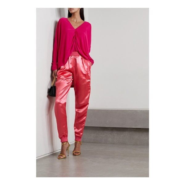 Ruched Jersey Top 푸시아 42247633208084236