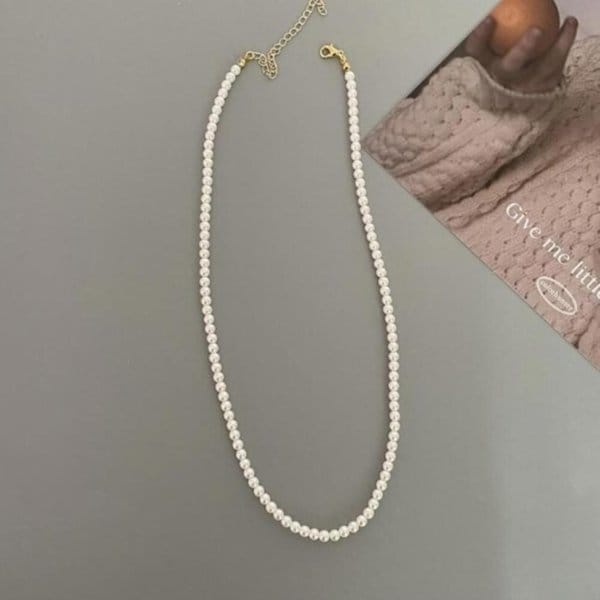 [옷자락] 여자 데일리 패션 인조 진주 고급스러운 기본 목걸이