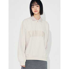 LAMOUR Matte Printing PK Sweatshirt T86  Antique Sand