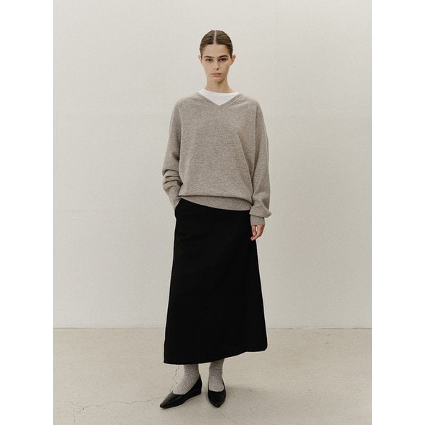 TVF MERINO WOOL OVERFIT V-NECK KNIT TOP_3COLORS