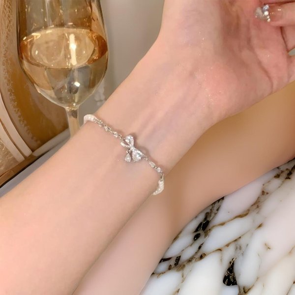 [옷자락] 여자 블링 큐빅 진주 여리 길이조절 팔찌