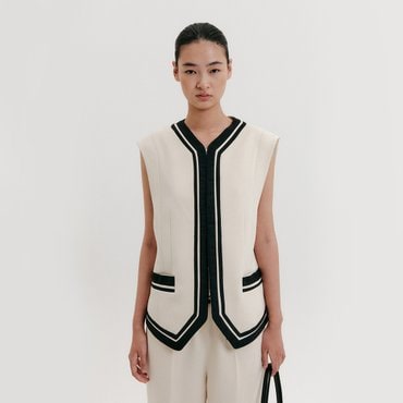 EENK Contrast Vest - Ivory