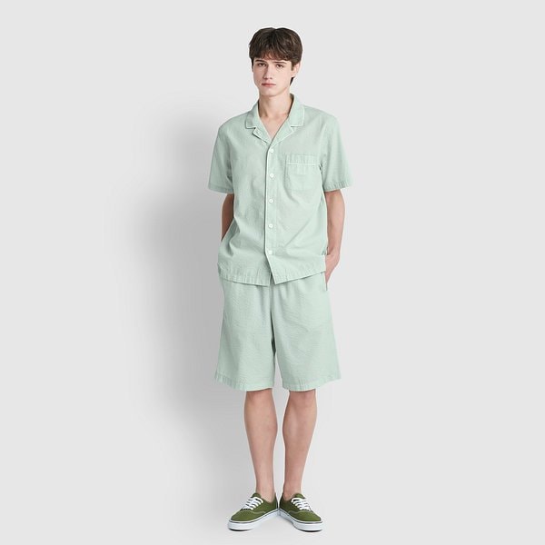 남 시어서커 패턴 5부 파자마 세트 J216201107046