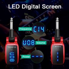 LED USB 기타 무선 시스템 무선 기타/리시버 디스플레이, 최대 15채널 동시 사용 가능, 미니