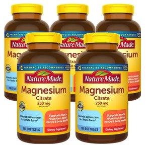 Nature Made 네이처메이드 마그네슘 시트레이트 250mg 180소프트젤 5병