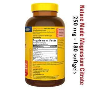 Nature Made 네이처메이드 마그네슘 시트레이트 250mg 180소프트젤 5병