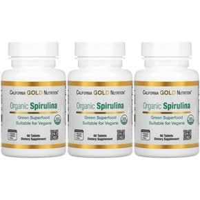 캘리포니아골드뉴트리션 스피룰리나 Spirulina 500mg 60정 3개