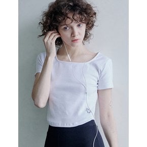 CURVED SQUARE NECK TOP WHITE