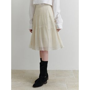 [단독]Churros shirring skirt (cream)