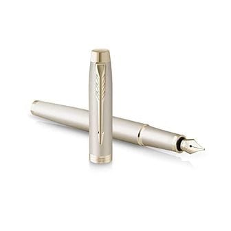 파카 독일 파카 만년필 PARKER IM Monochrome Fountain Pen Blue Ink Champagne Finish and Trims Med