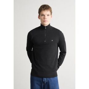 5501294 Calvin Klein WAFFLE TEXTURE ZIP - Jumper black