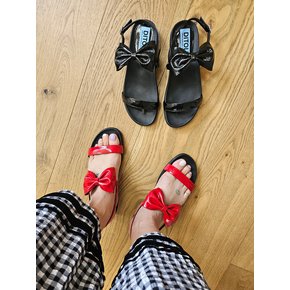 Bow Tie Ribbon Sandals with mould outsole 2colors