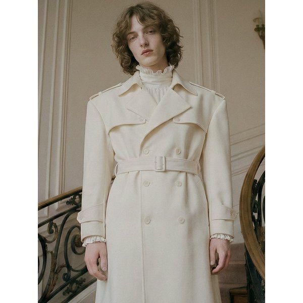 Wool Oversized Trench Coat[White(UNISEX)]_UTH-FC03
