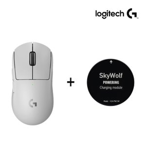 Logitech 로지텍 G PRO X SUPERLIGHT2 슈퍼라이트2 지슈라2 무선 마우스 화이트 + 스카이울프 파워링 블랙