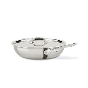 미국 올클래드 냄비 AllClad D3 3Ply 스테인리스 스틸 Large Weeknight Frying Pan 4 Quart Indu